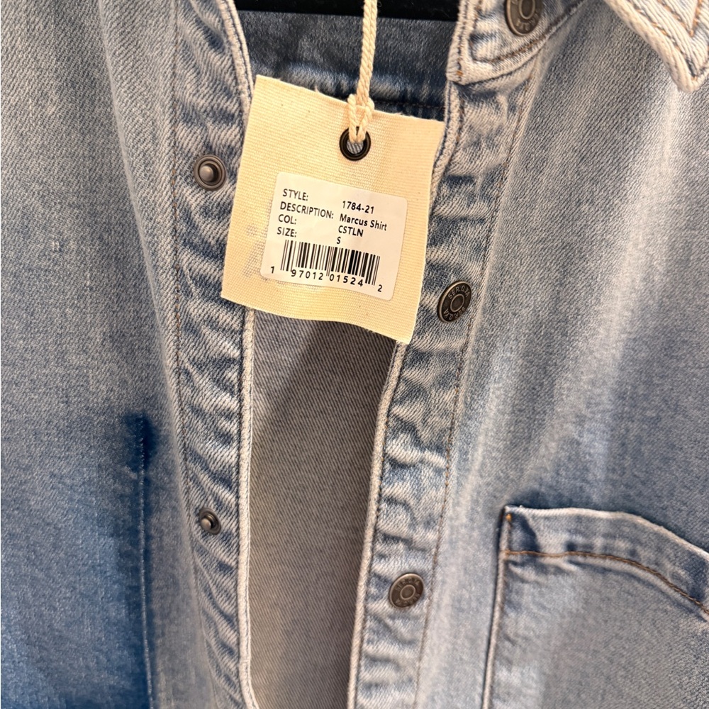 SER.O.YA Light Blue Denim Shacket with Chest Pocket small new - Picture 2 of 3